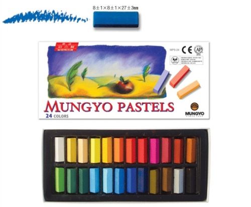 Mungyo myk pastell 24 32 48 64 levende farger halv størrelse til kunstnere studenter krittpasteller kunstforsyning: 24 farger