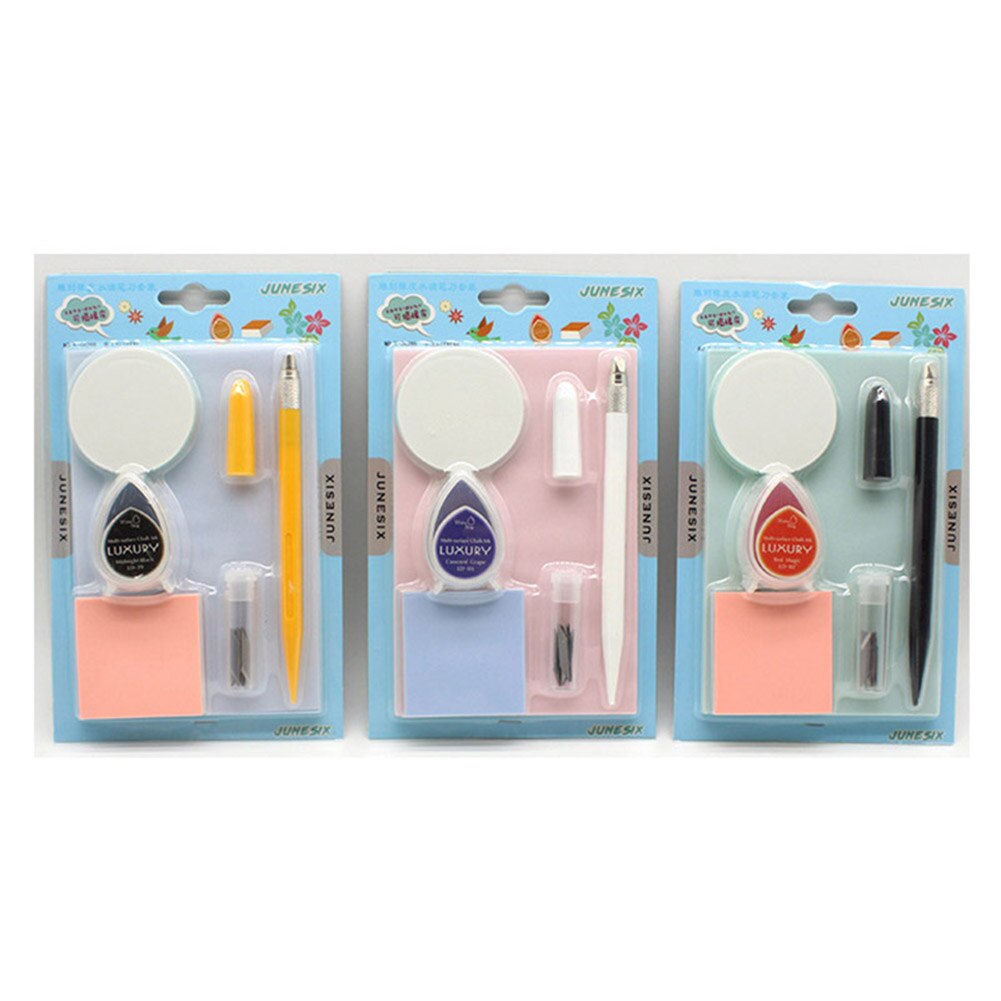 Rubber Carving Handcraft Set Sculpture Stamp DIY Tool Kit for Rubber Stamp Enthusiasts DC112