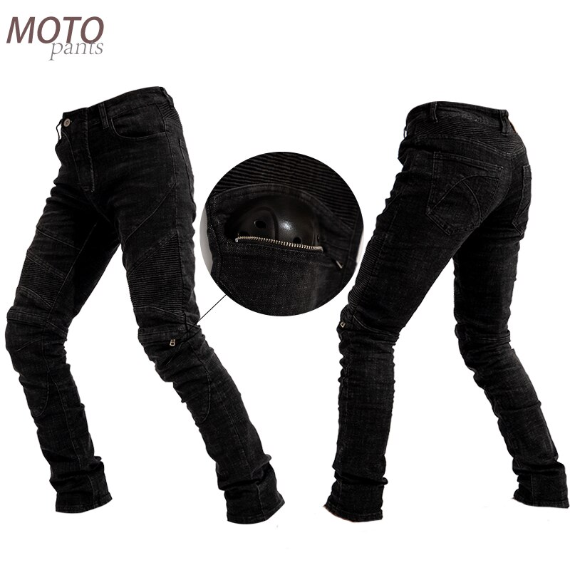 Motorsykkel bukser kne med glidelås beltebeskytter motorsykkel motorsykkel denim jeans bukser terrengsykkelbukser