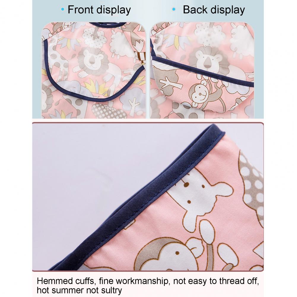 Babero de alimentación de manga corta impermeable para bebé, delantal de ropa protectora con bolsillo,