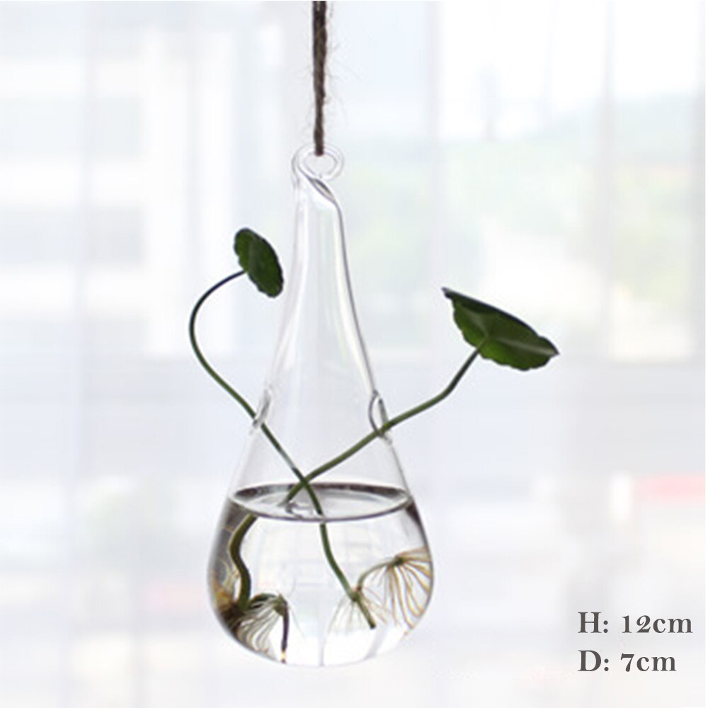 1Pcs Hanging Glass Vase Transparent Hydroponic Container Terrarium Flower Plant Pot Garden Home Wedding Decoration: 15