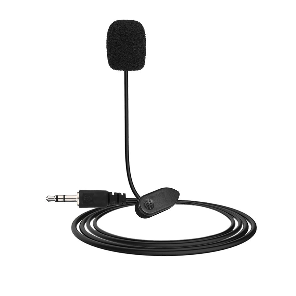 Mini Portable 3.5mm Mini Studio Speech Mic Microphone w/ Clip for PC Desktop Notebook Lectures Teaching Mic Black