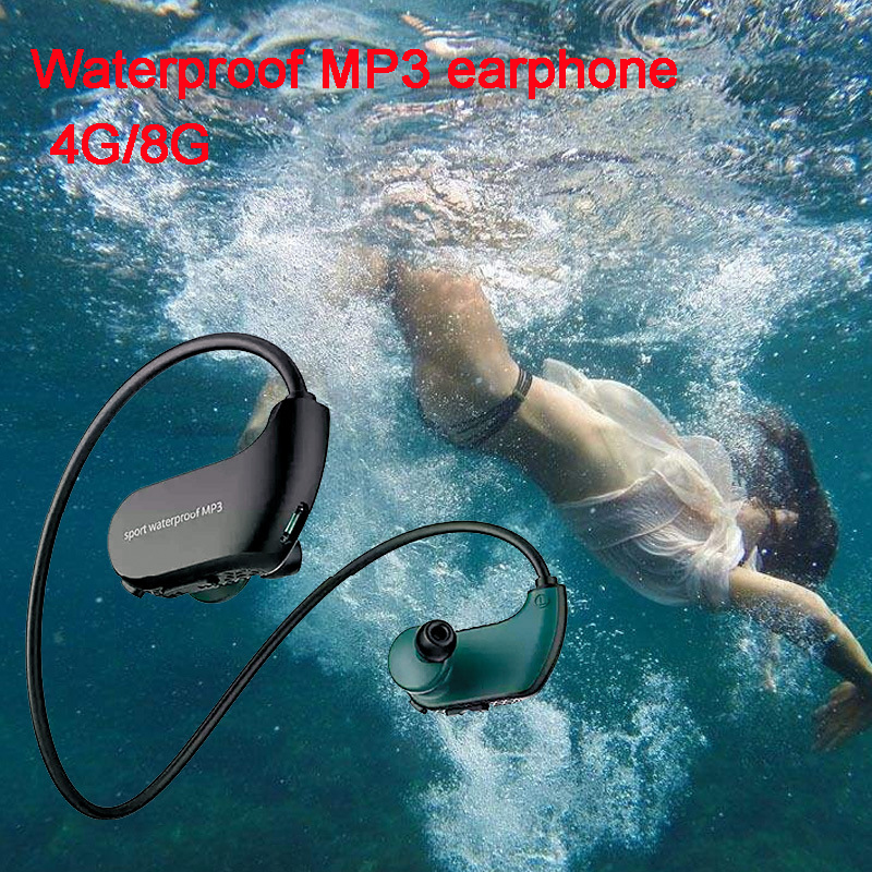 Mode Outdoor IPX8 Waterdichte Zwemmen MP3 Speler Sport Hoofdtelefoon Hifi Muziek 4G/8G Geheugen Duiken Running Stofdicht oortelefoon