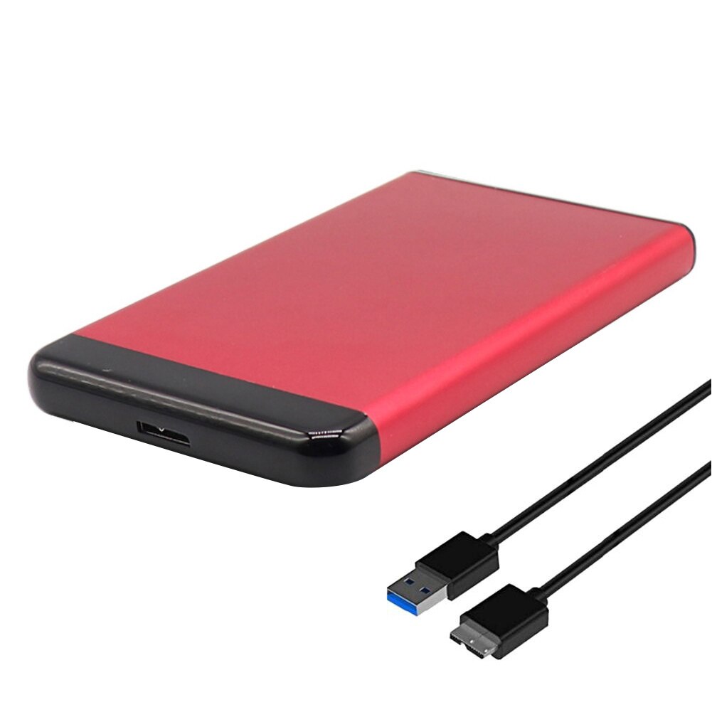 6Gbps USB 3.0 2.5inch SATA Hard Disk Drive Case External SSD HDD Enclosure Box HDD External Hard Disk Box: Red