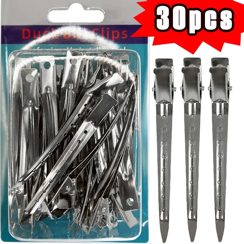 Pinzas para el cuidado del cabello, sección de peluquería de acero inoxidable, tocado, horquilla de Metal DIY, horquillas de posicionamiento de partición de pico de pato para niñas
