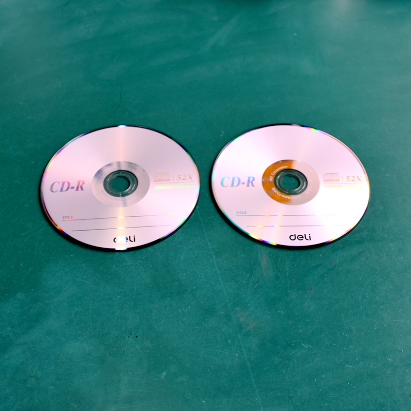 4 unids/lote Deli 3725 CD-R discos en blanco DISCO COMPACTO grabable 700MB/80min/52x CD-R discos en blanco de una sola pieza