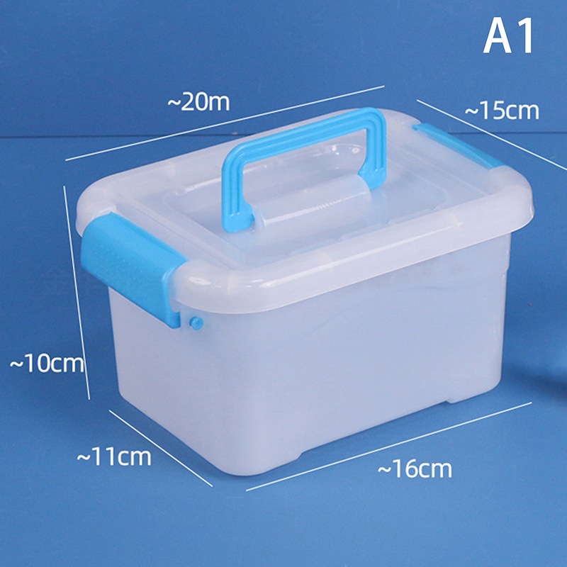 Kunststoff-Aufbewahrungsbox mit Deckel, tragbare transparente Organizer-Kasten für Kinderspielzeug, Studenten-Briefpapier-Behälter, Kosmetik-Sortierbox: Schwarz