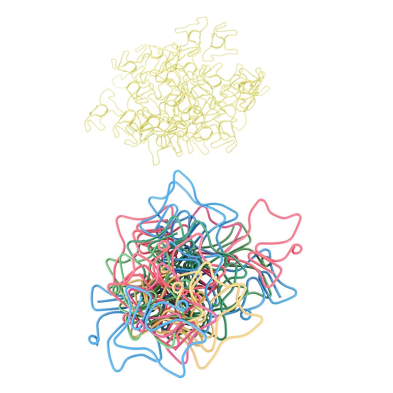 Metal Paper Clips 48 Pieces in PVC Box Cat & Horse: Default Title