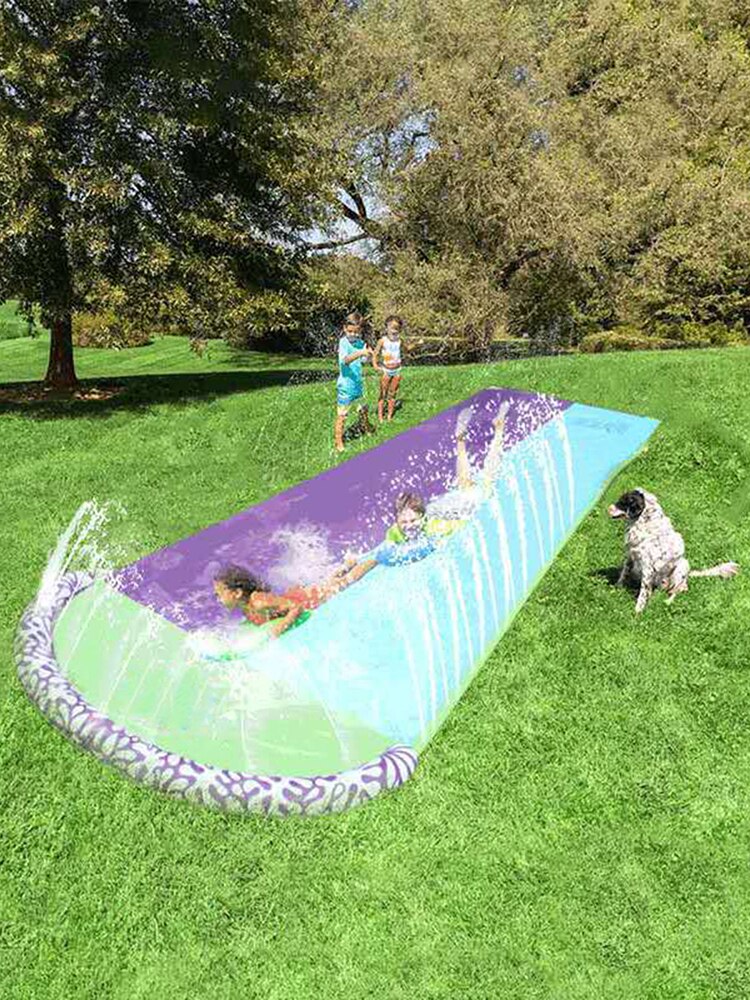 Dubbele Surf Water Slide Pvc Opblaasbare Gazon Water Glijbaan Dubbele Pvc Outdoor Water Speelgoed Voor Kids