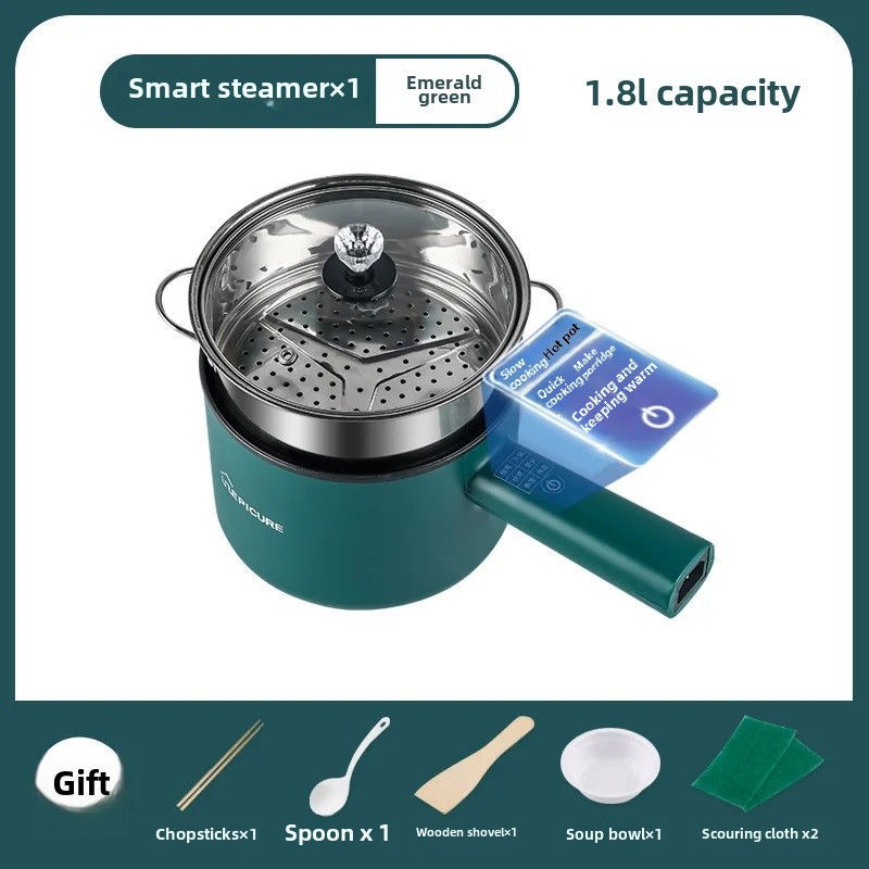 Mini Multifunctional Electric Wok 110V US Standard Student Dormitory Soup Pot Noodles Cooking Rice Heating Pot for Home Use: Blue / UK