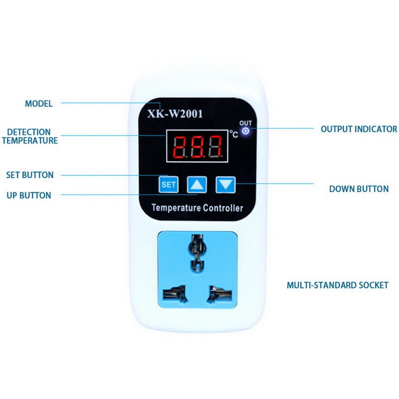 Digital Temperature Controller Thermostat Outlet Probe NTC Sensor Thermostat Temperature Controller Regulator EU/US Plug