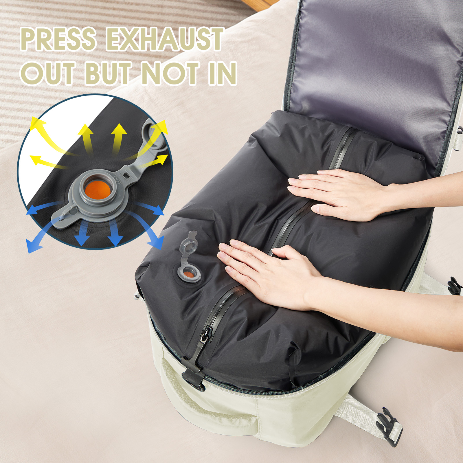 Ryanair sac à dos voyage cabine avion 40x20x25, sac à dos de compression sous vide Air, femmes hommes sac à dos sac pour ordinateur portable d'affaires sac à main