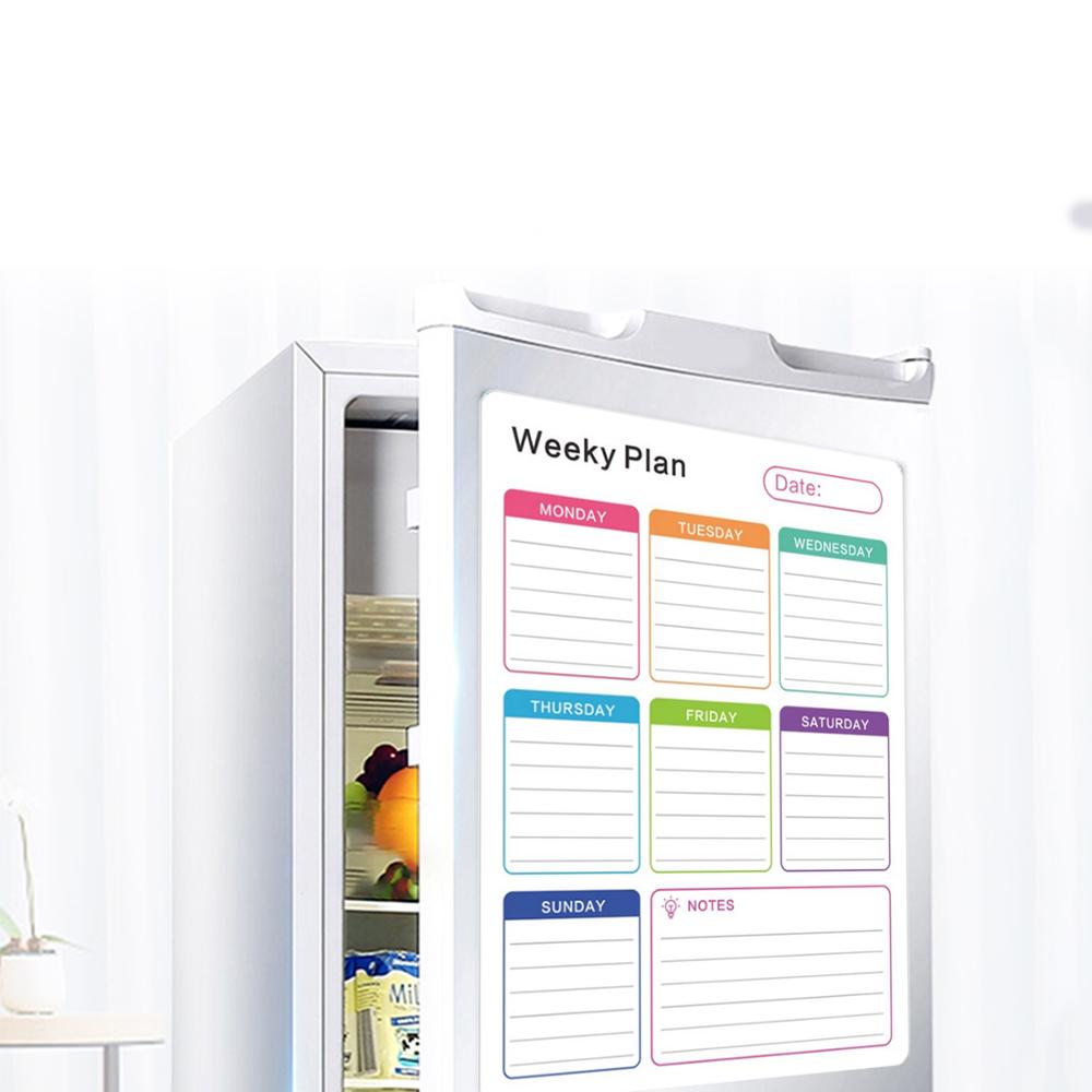 Planificador semanal magnético, tablero de calendario de borrado en seco, imán de refrigerador con 4 marcadores de borrado para el hogar, escuela, oficina, tiendas, 40x30cm