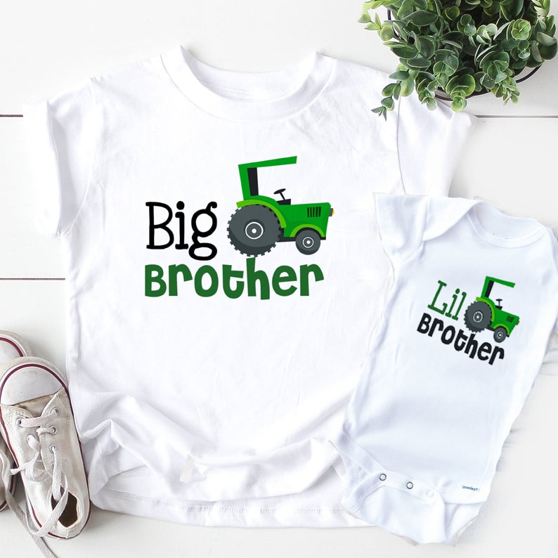 Siblings matching shirts Big Brother Little brother t-Shirts brothers truck tops big brother little brother maching outfits