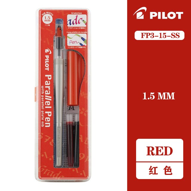 Lápiz de pico de pato de caligrafía paralelo, FP3-SS DE ARTE especial, fuente de flor gótica, papelería de trabajo de arte en inglés y oficina: Red Pen Set