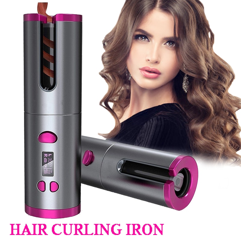 Rotating Automatic Hair Curler Cordless Salon Spiral Iron Air Curler Rechargeable Wand Hair Styler Hair Curler