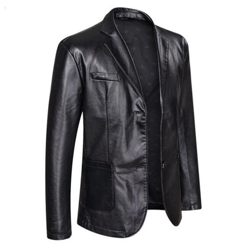 Men Blazer Jackets PU Leather Jacket Party/Wedding/Business Blazer Leather Jacket Male Outwear Plus Size 5XL 6XL 7XL
