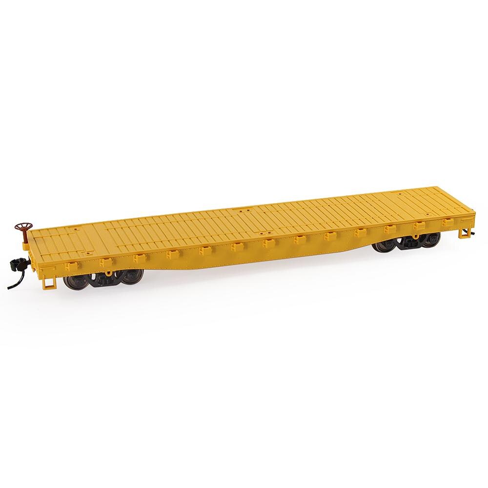 3pcs HO Scale 52ft Flat Car Pure Color Flatbed Carriage 1:87 Freight Car Lots C8741DS: Yellow