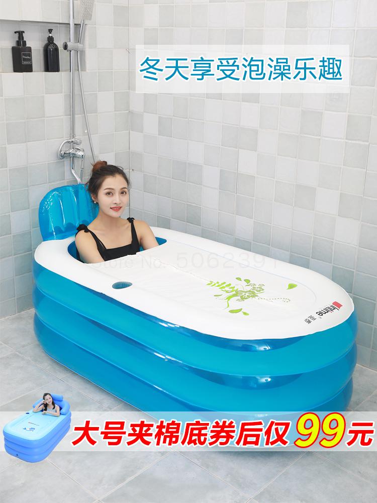 Voksen oppusteligt badekar husholdning voksen badekar badekar fortykket folde plast badekar hele kroppen bad kan sidde og ligge