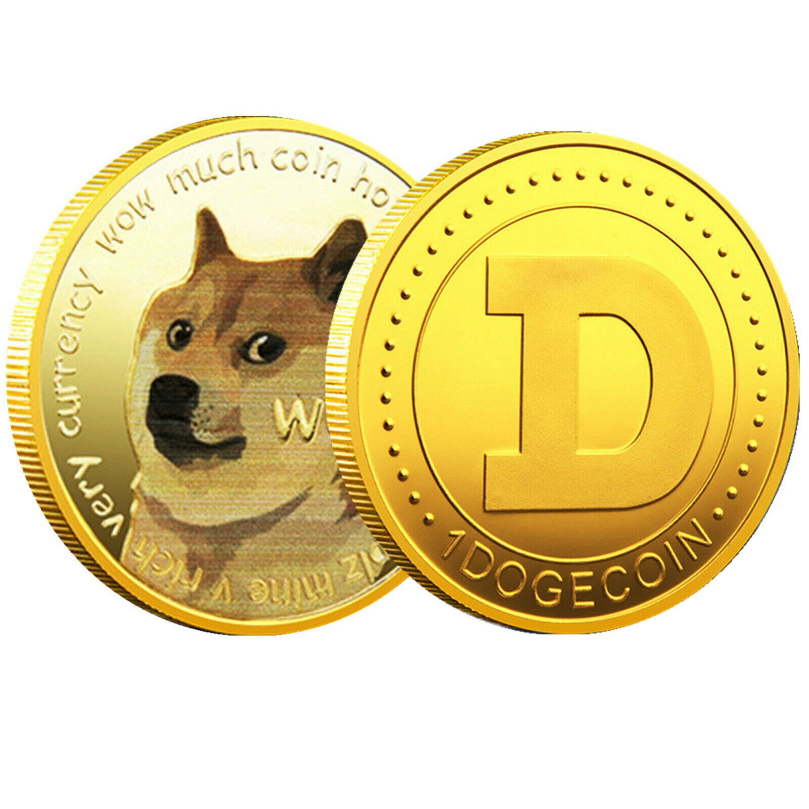 Gold Silver Plated Dogecoin Commemorative Coin - Dog Pattern Souvenir Collection