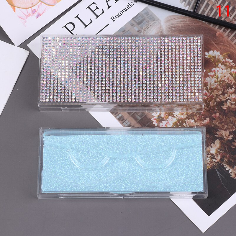 1pcs Popular 3D False Eyelashes Packaging Empty Lash Case Bling Glitter Eyelash Pull Box Diamond False Eyelash Packaging Box: N11