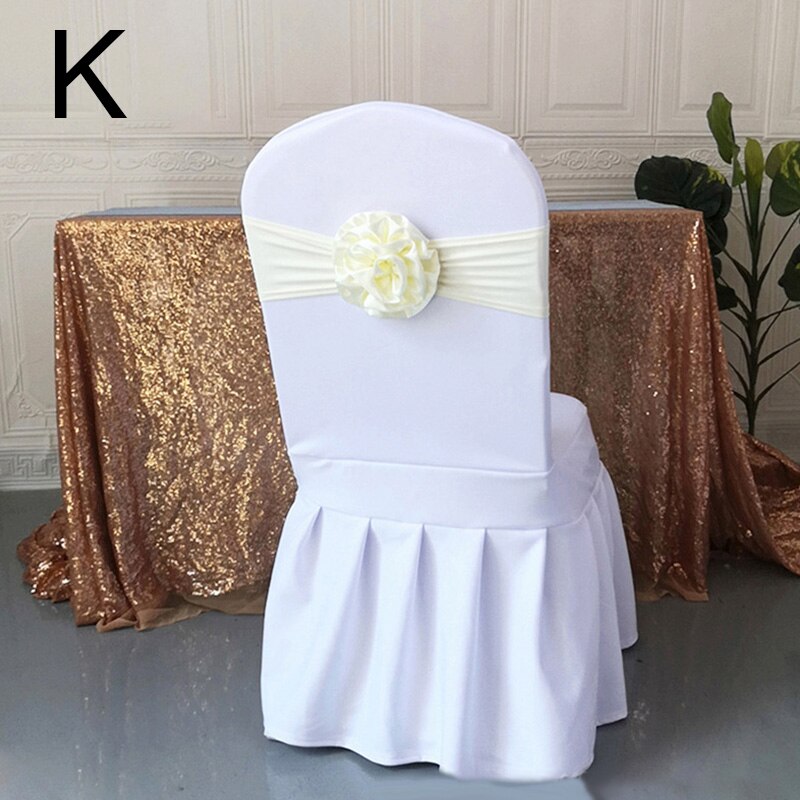 Elastische Polyester Stoel Band Bow Sash Stretch Stoel Sjerp Band Met Grote Bloem Voor Banket Hotel Bruiloft Verjaardag Party Decoratio: K