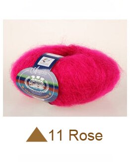 200 gram goedkope Mohair Wol Garen dunne kasjmier garen 8 ballen (25g/bal): 11 Rose