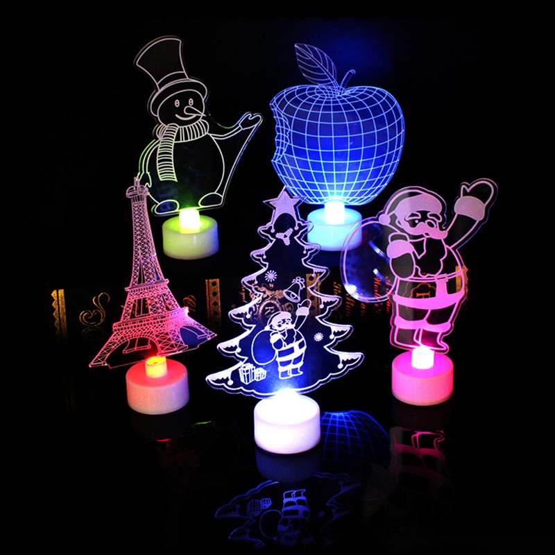 Natale ah CONDOTTO LA Luce di Natale Babbo Natale Pupazzo di Neve Luce di Notte del veloce Colorato Acrilico Luce 3d stereo Luce di Notte Complementi Arredo Casa Lampada Regalo di Natale