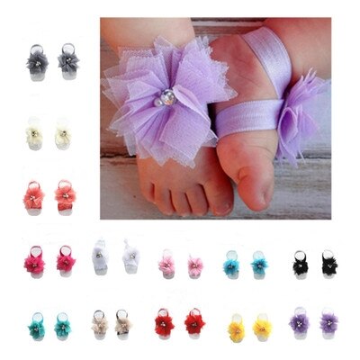 Baby Lace Foot Flower Barefoot Shoes Decorated Toddler Infant Socks Summer Style Sweet Accessories For Girl Photo Props