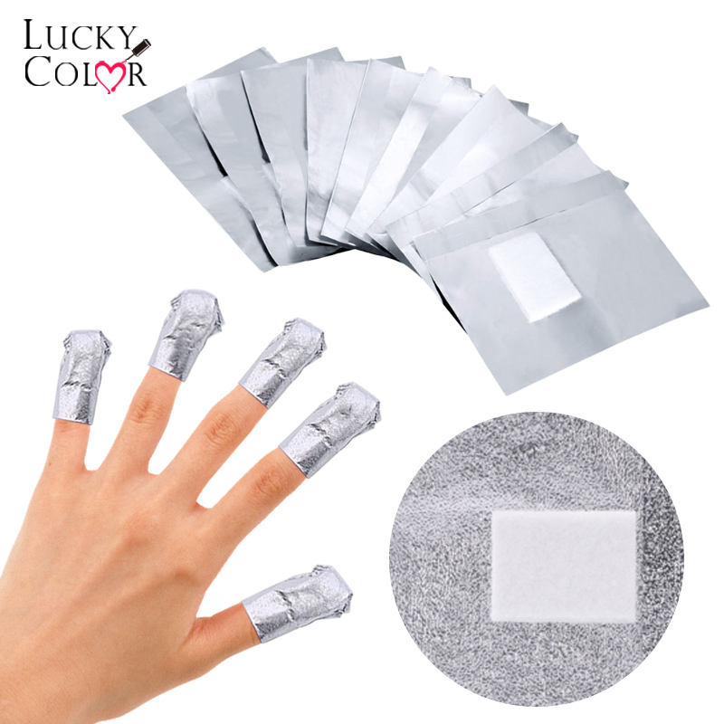50 stuks Aluminium Remover Foil Wraps met Aceton Voor Gel Nagellak Art Losweken Acryl UV Nagellak Verwijderen