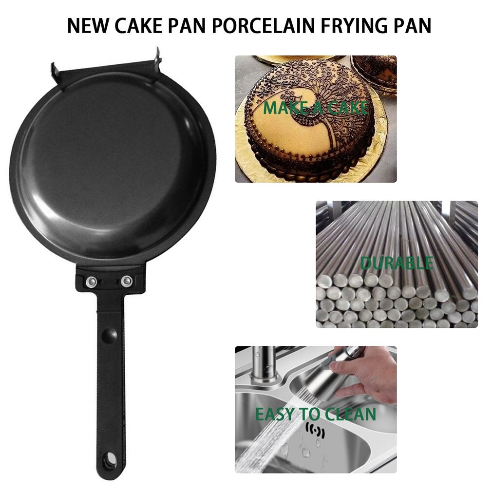 Non-stick Flip Pan Ceramic Pancake Maker Cake Porcelain Frying Pan Nonstick Healthy General Use For Gas And Induction Cooker