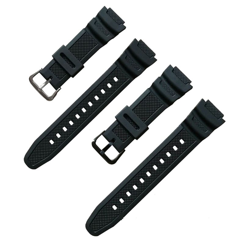 Silicone Watch Strap Stainless Steel Buckle Sport Wristband for CAsio SGW-100 667C