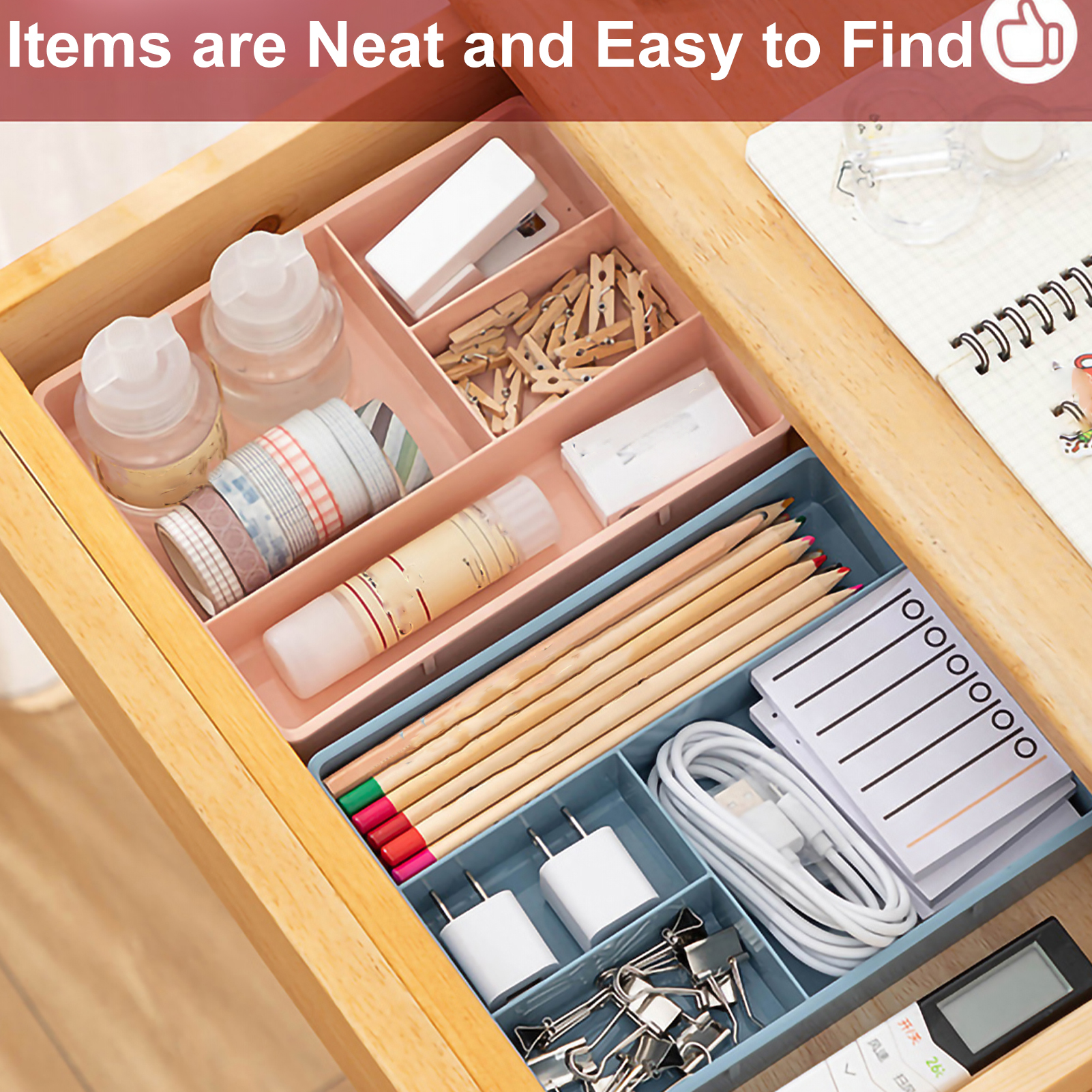 Tisch-Schubladen-Aufbewahrungskoffer, stapelbar, mit mehreren Zellen, Aufbewahrungstablett für Kleinigkeiten, Schminktisch, Schmuck, Schreibwaren-Organizer, machen-hoch-Organizer