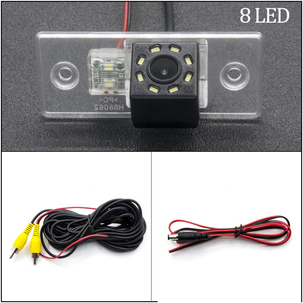 Vehicle Rear View Camera For Skoda Fabia MK1 MK2 2000 2001 2002 2003 2004 2005 2006 2007 Car Monitor: 8 LED Camera