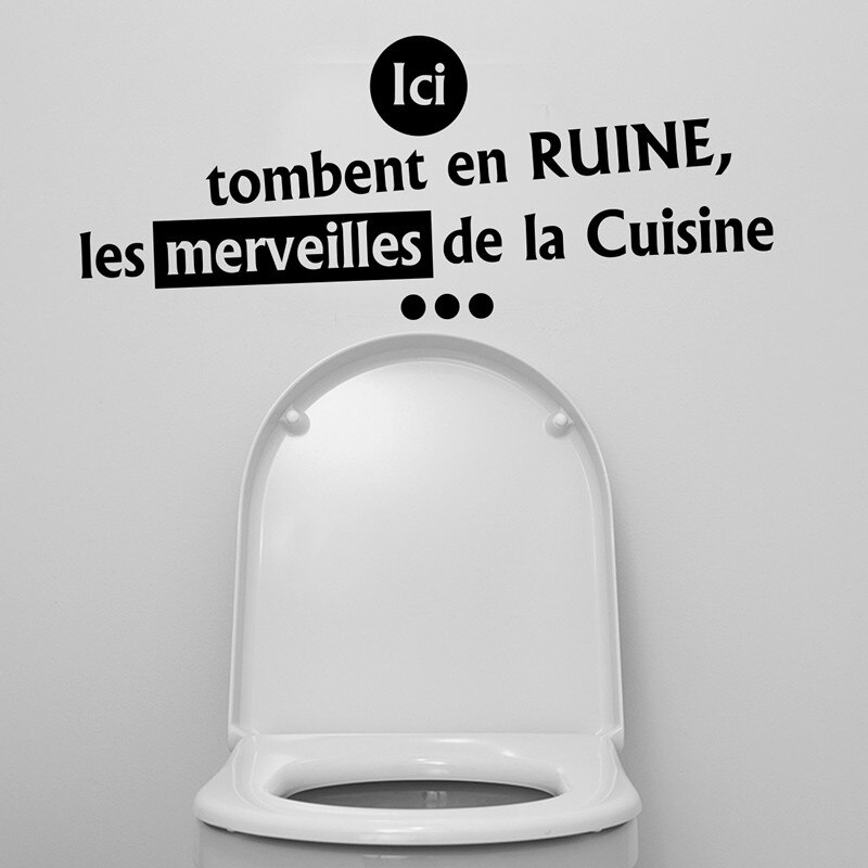 Kililaya-autocollants muraux Toilettes WC | Papier peint, Ici Ruine En Ruine Chef, Stickers muraux de déocration