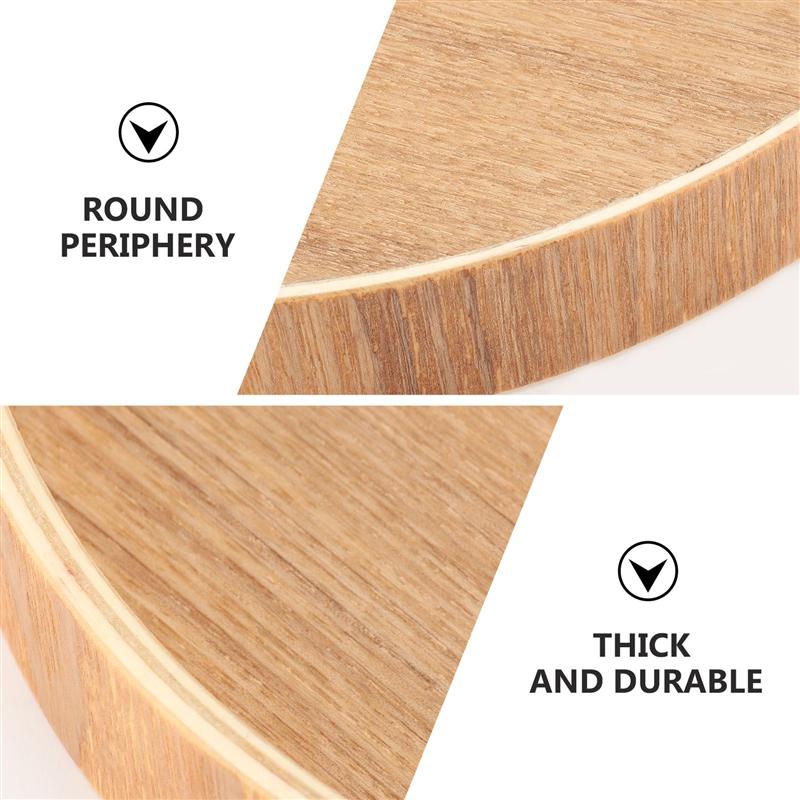 1pc Round Teaboard Solid Wooden Try Practical Wooden Fruit Tray for Snack Kitchen Cup