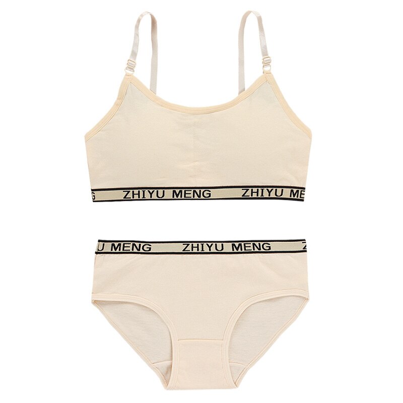 Set reggiseno per ragazze intimo per studenti in cotone regolabile senza spalline ad anello in acciaio reggiseni sportivi per bambini top per ragazze di 12 anni: Skin