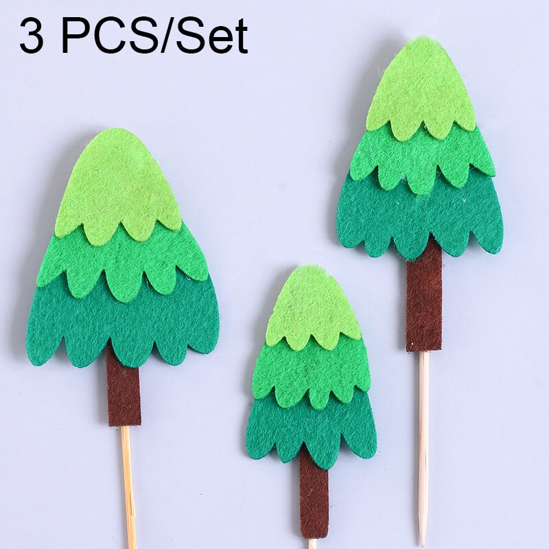 Small Tree Cake Topper Happy Birthday Party Decor Kids Boy Girl Birthday Cake Decor 1st Birthday Cupcake Toppers: 6