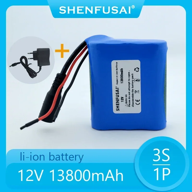 .12V.13800 mAh.3S1P.Batterie Au Lithium.18650.Batterie Au Lithium Pack Protection Conseil Rechargeable.1A Chargeur.