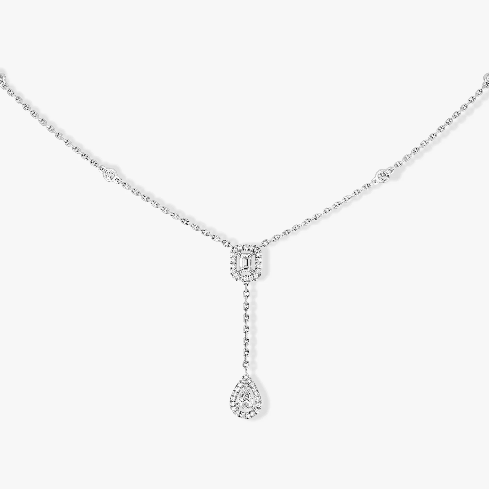 GM – collier Surprise en diamant scintillant pour femmes, haut de gamme, Style Ins, chaîne de pull en forme de Y, goutte d'eau, diamant carré, 2024