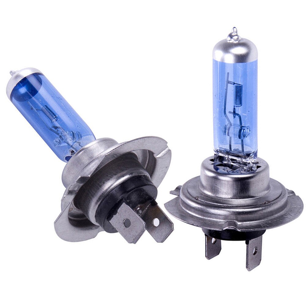 Lampe frontlykter 12v auto 2 stk hvite xenon halogen pærer super lyssterk erstatning