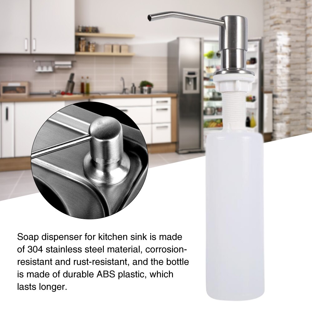 Hand Wash Detergent Kitchen Sink Soap Dispenser Liquid Bathroom Refill Commercial Lotion Stainless Steel With Bottle Durable