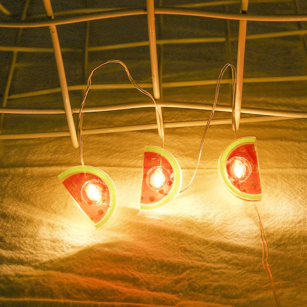 Batteridrevne led hængelys vandmelon snor fe lys til julefest gårdhave soveværelse børneværelse boligindretning