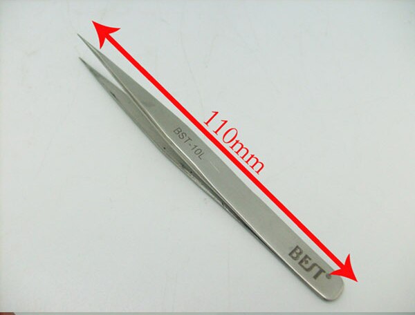 Anti-Statische Pincet BEST-BST-10L Rvs Elektrische Wenkbrauw Pincet