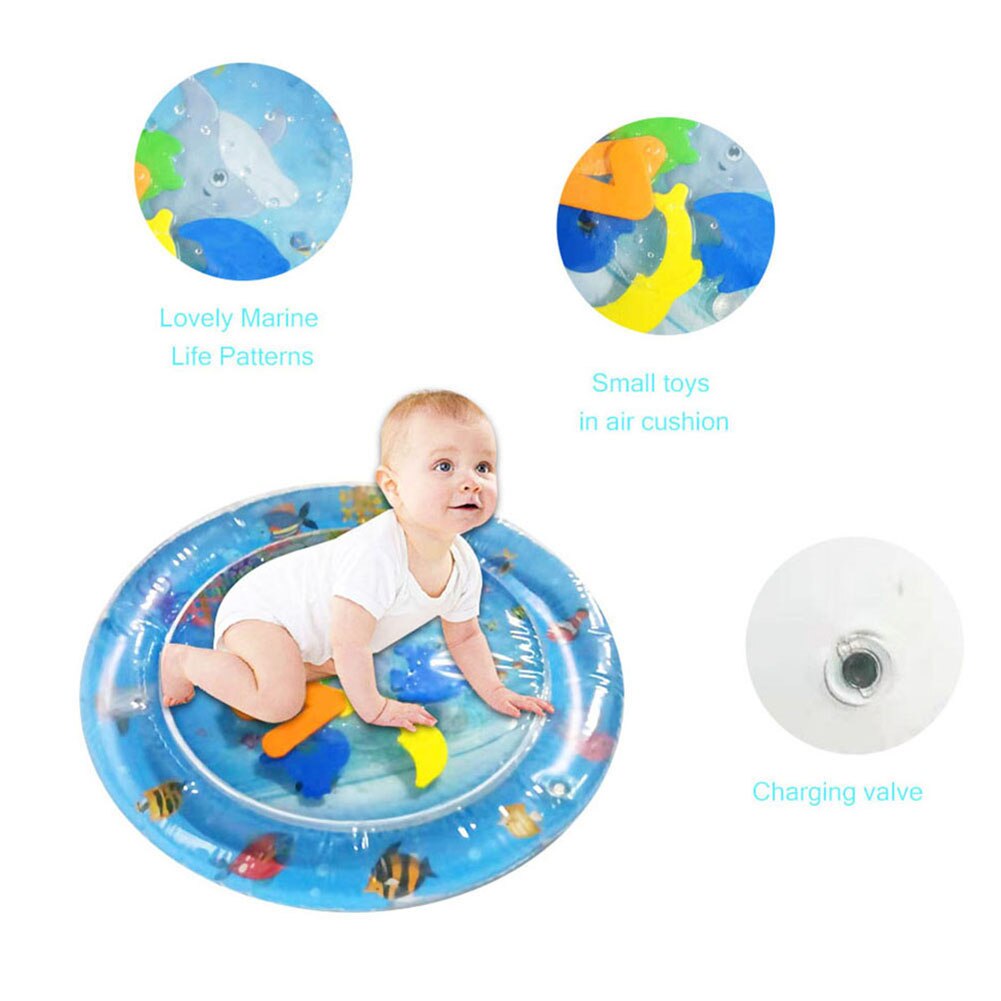 Baby dikke opblaasbare pvc buikligging water speelmat voor op de buik