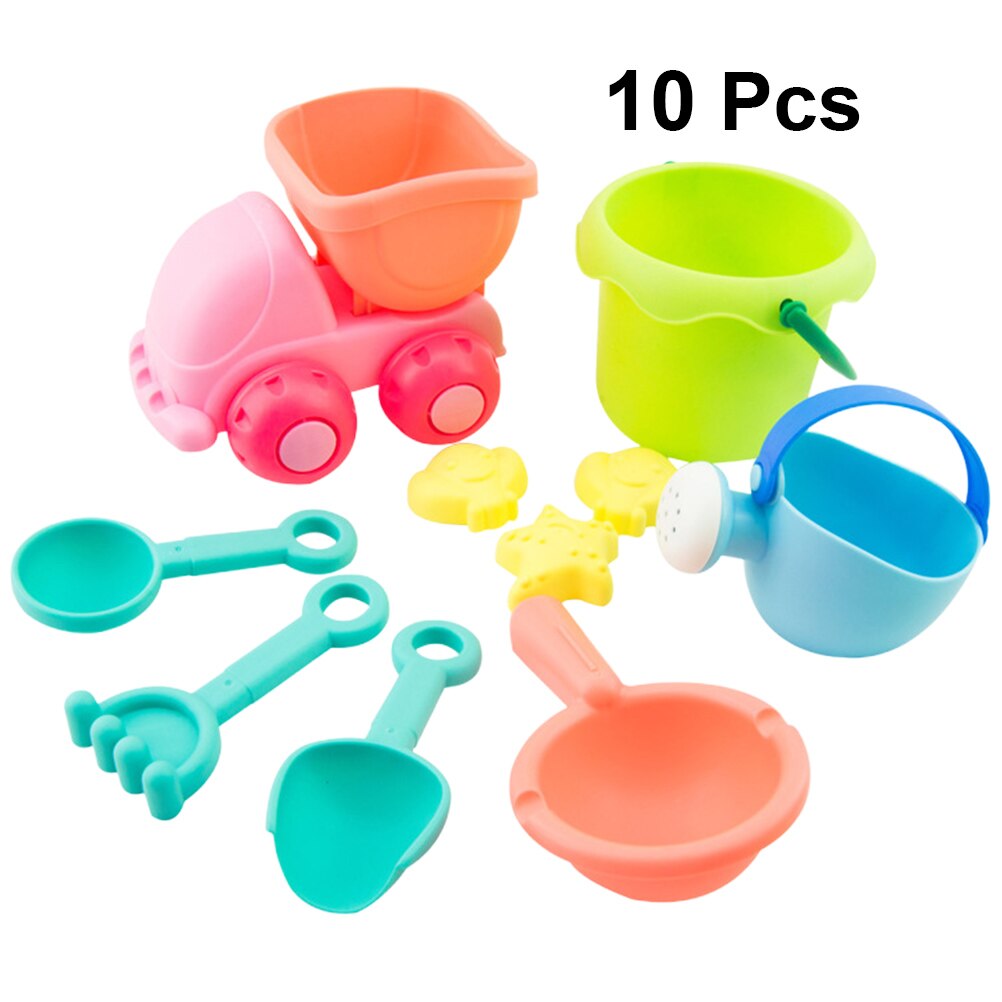 10Pcs Beach Toys Set Interesting Funny Durable Sand Molds Shovel Bucket: Default Title