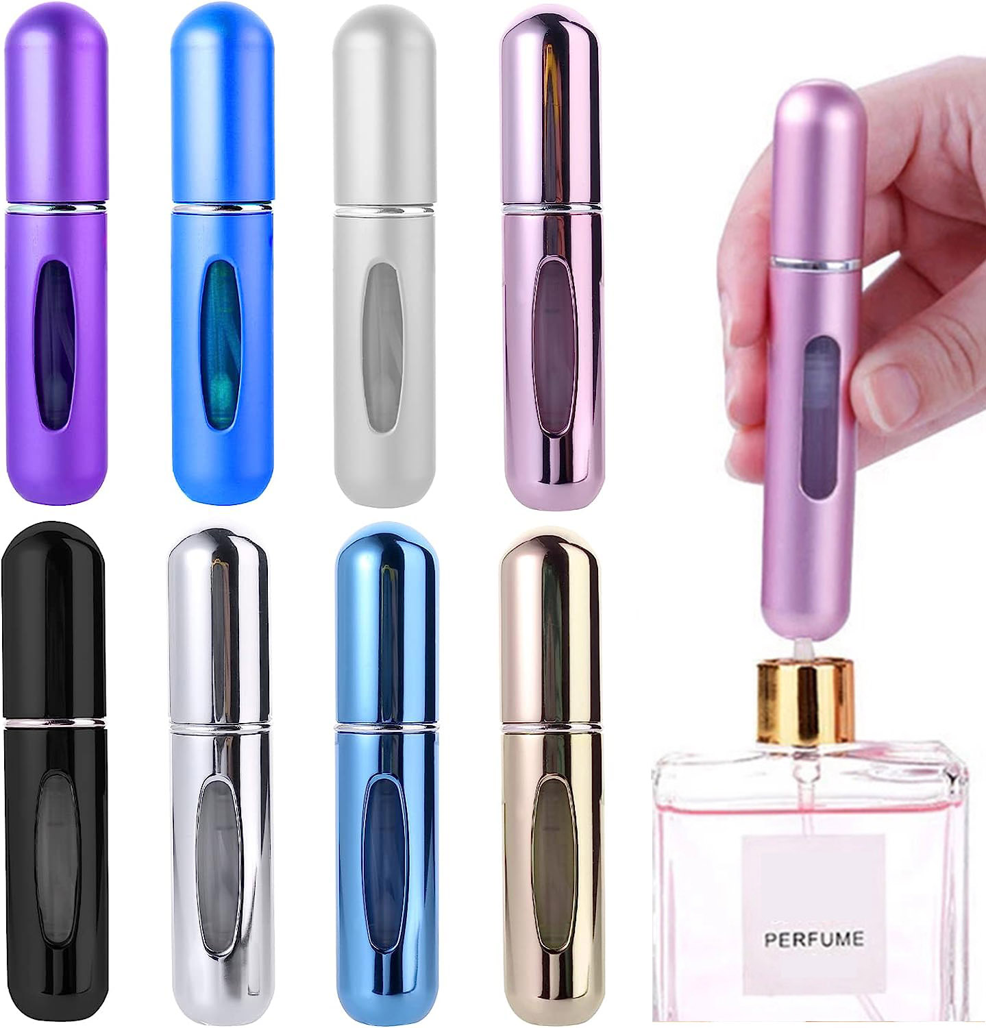 Återfyllningsbar mini parfymflaska bärbar kosmetikflaska sprayflaska förångare spraybehållare reseåterfyllningsflaskor 8ml /5ml