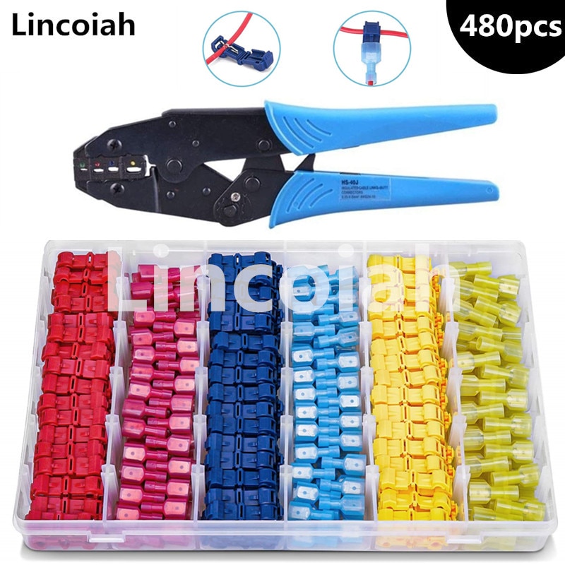 Conectores t-tap, autopelado, empalme rápido, terminales de Cable eléctrico con aislamiento, desconexión, bloqueo de pala, alicates de crimpado de Cable, HS-40J