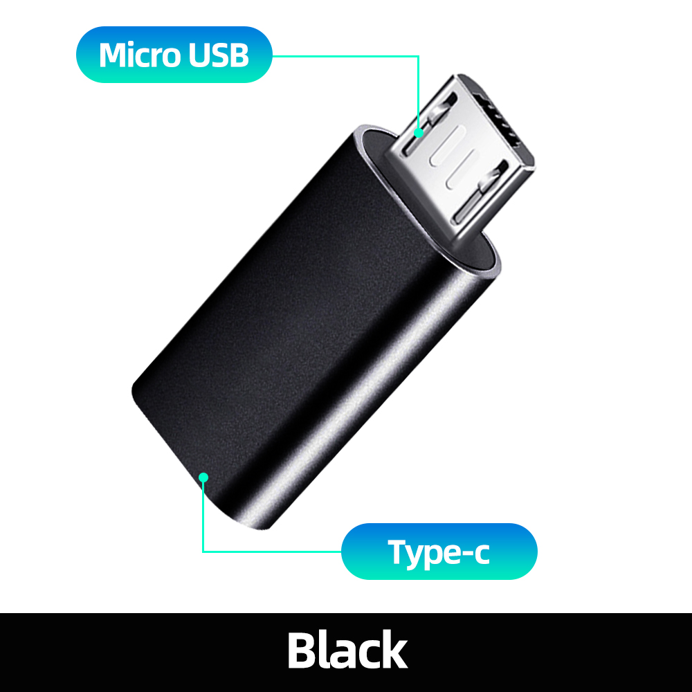 FONKEN Mini USB To Type C Adapter Male Micro USB To Female USB C Data Transfer Connector For MP3 Digital Gamera GPS Conventer: green
