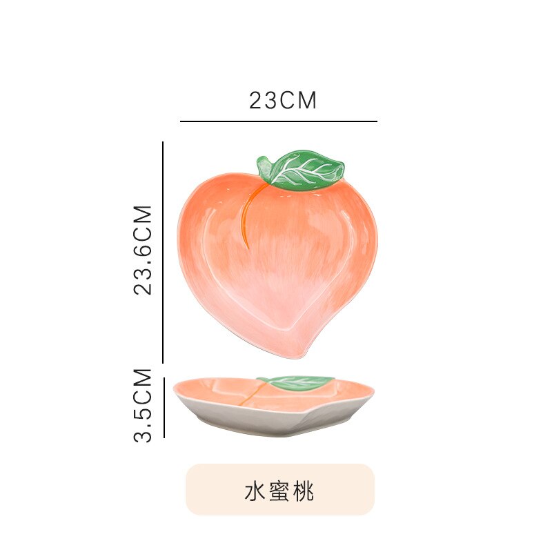 Fruit Shaped Ceramic Salad Plate Cute Household Dishes Snack Dishes Withunfathomable Face Value Cute To Explode Plate: A